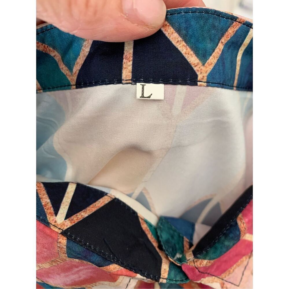Geometric Pattern Multicolored Button-Up Blouse N… - image 6